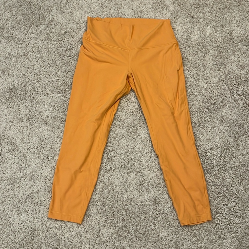 lululemon ribbed leggings tangerine orange